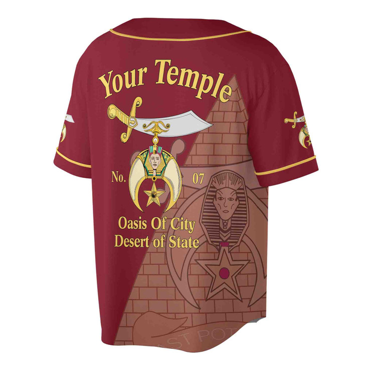 Custom Name Temple Shriners Noble Ancient Egypt Pyramid Baseball Jersey S-5XL