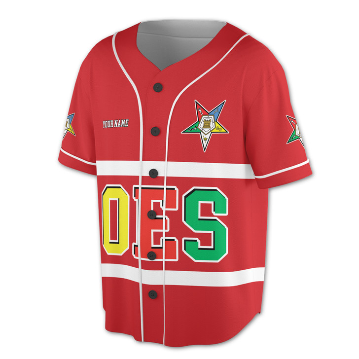 Personalized Multi-color Order of the Eastern Star OES AF&AM Baseball Jersey S-5XL