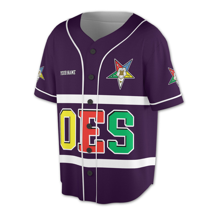 Personalized Multi-color Order of the Eastern Star OES AF&AM Baseball Jersey S-5XL