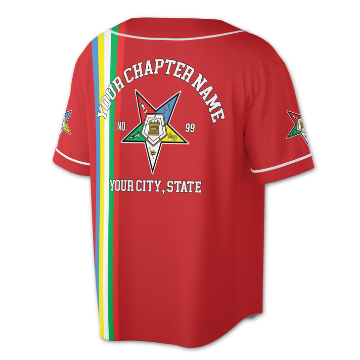 Personalized Multi-color Order of the Eastern Star OES AF&AM Baseball Jersey S-5XL