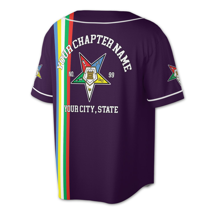 Personalized Multi-color Order of the Eastern Star OES AF&AM Baseball Jersey S-5XL