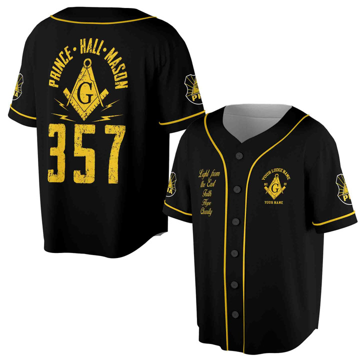 Personalized Light From East Prince Hall Mason 357 Baseball Jersey S-5XL