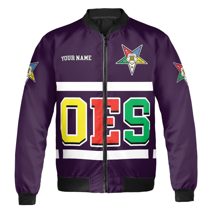 Personalized Multi-color Order of the Eastern Star OES AF&AM Bomber Jacket S-5XL
