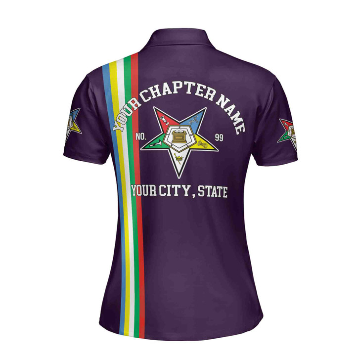 Custom Multi-color Order of the Eastern Star OES AF&AM Women's Polo Shirt S-5XL