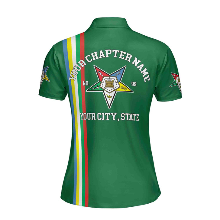 Custom Multi-color Order of the Eastern Star OES AF&AM Women's Polo Shirt S-5XL
