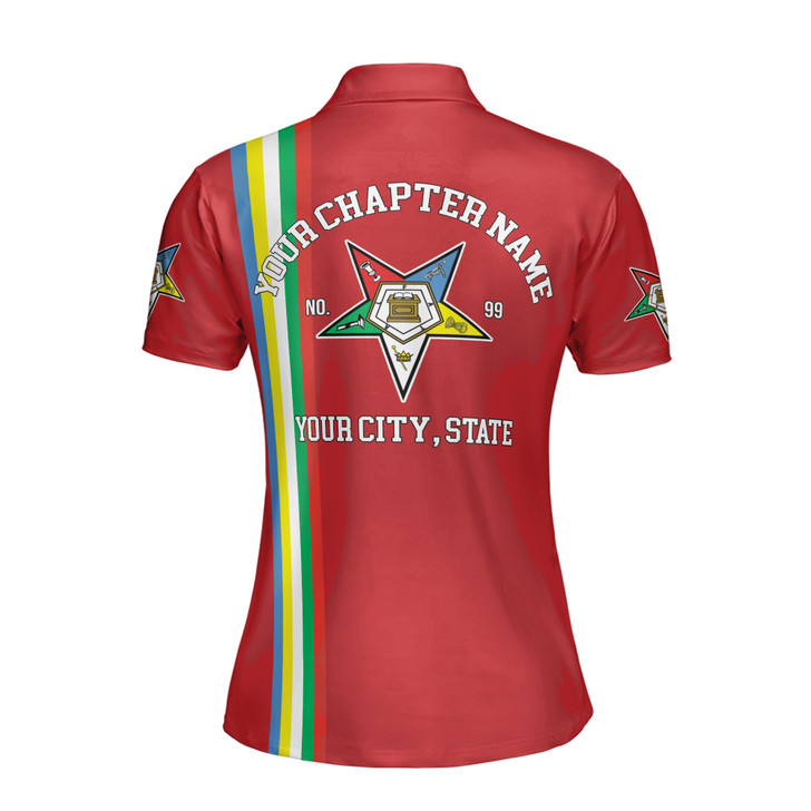 Custom Multi-color Order of the Eastern Star OES AF&AM Women's Polo Shirt S-5XL