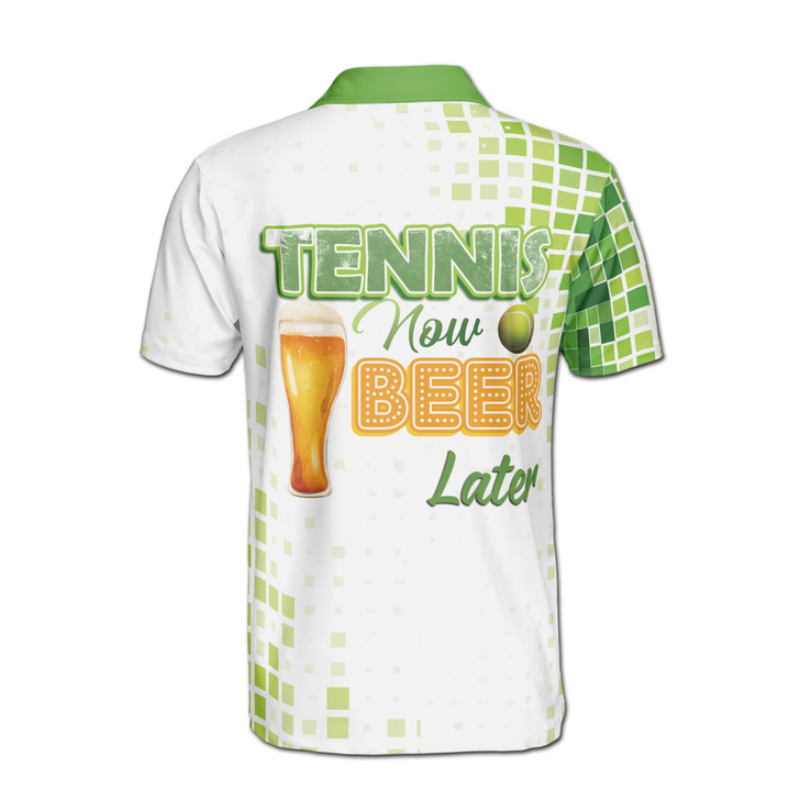 Customized Tennis Now Beer Later Men's Polo Shirt S-5XL