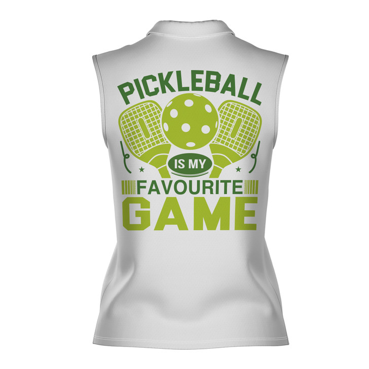 Custom Name Pickleball Is My Favourite Game Women Sleeveless Polo XS-4XL