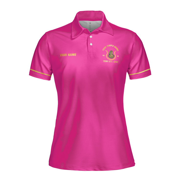 Personalized DOI Daughter of Isis Emblem Shriner Multi Color Women's Polo Shirt S-5XL