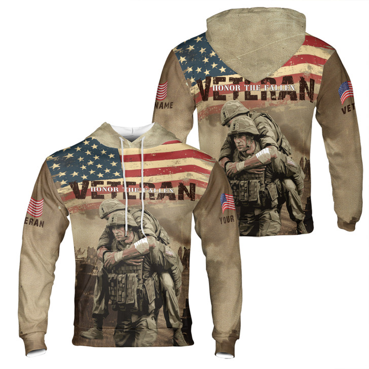 Customized American Veteran Honor The Fallen Hoodie S-5XL