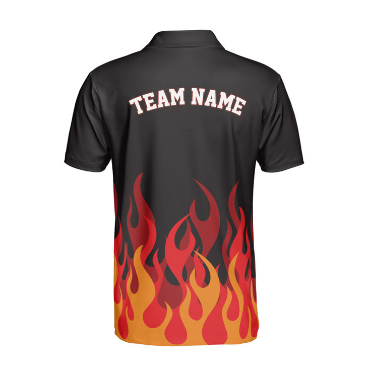 Personalized Name Team Name Pickleball Passion On Fire Men's Polo Shirt S-5XL