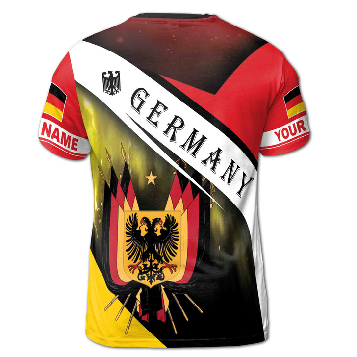 Custom Name German Flag and Emblem 3D T-Shirt S-5XL