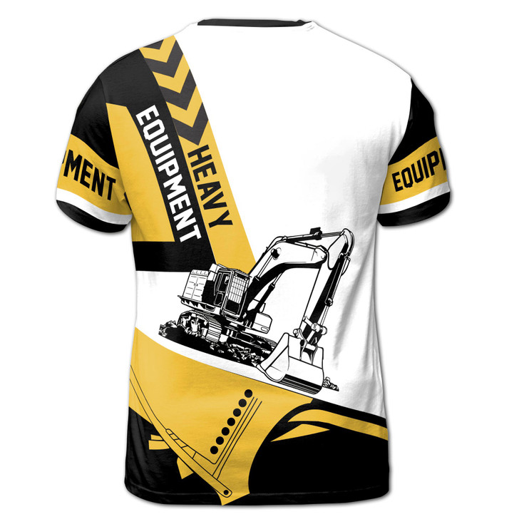 Custom Name Heavy Equipment with Excavator 3D T-Shirt S-5XL