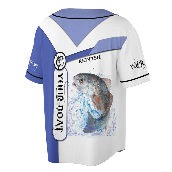 Customized Redfish Fishing Lover Fisherman Baseball Jersey S-5XL