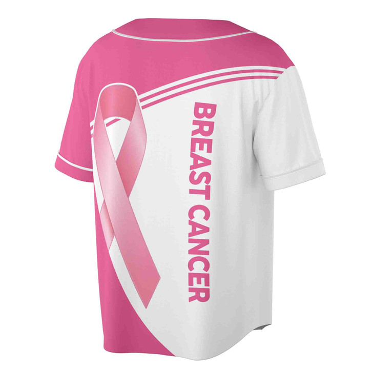 Custom Name Breast Cancer Awareness Pink White Baseball Jersey S-5XL