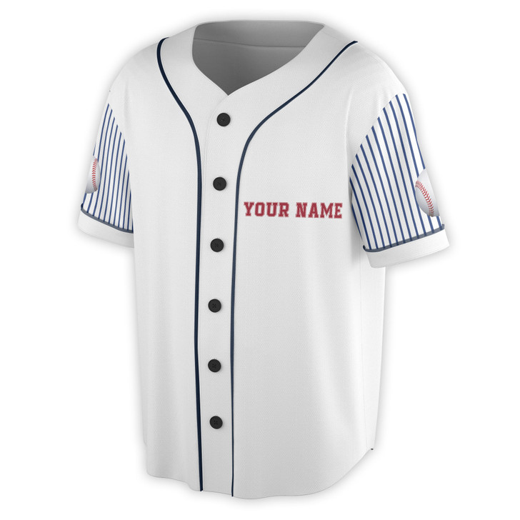 Custom Name Number Blue Stripes Pattern Baseball Lover Baseball Jersey S-5XL