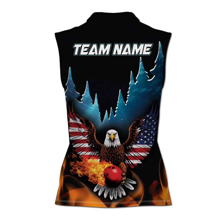 Customized Flaming Bowling Ball Women's Sleevesless Polo XS-4XL