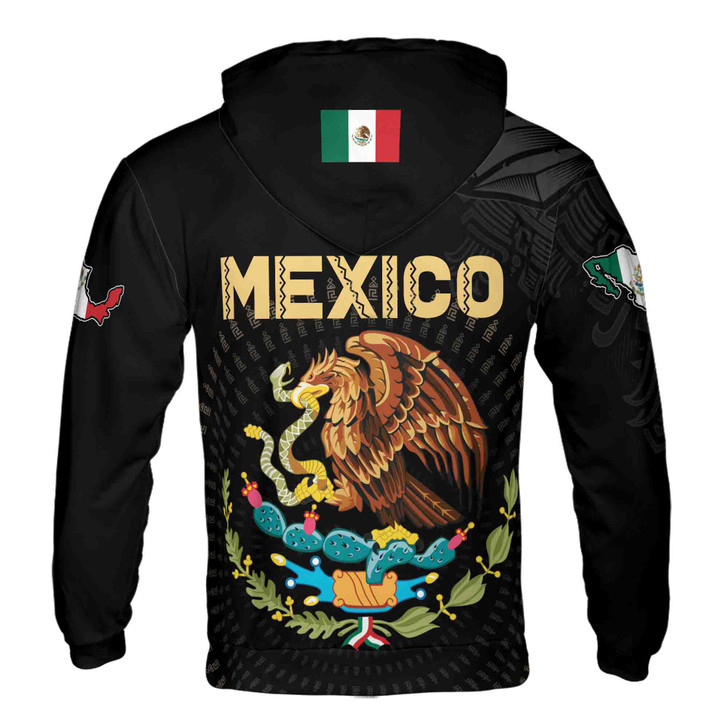 Custom Name Mexico Symbol Coat of Arms Patiotic Hoodie S-5XL