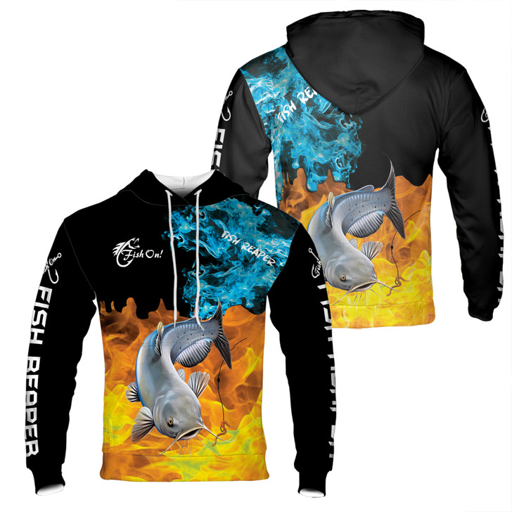 Custom Name Fish Reaper Swimming Fish Hoodie S-5XL