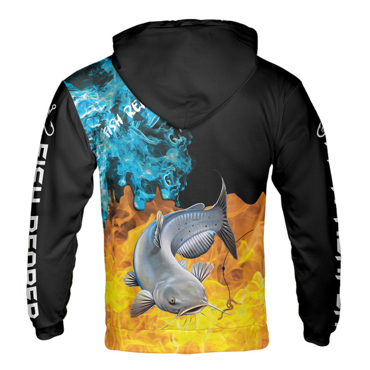 Custom Name Fish Reaper Swimming Fish Hoodie S-5XL