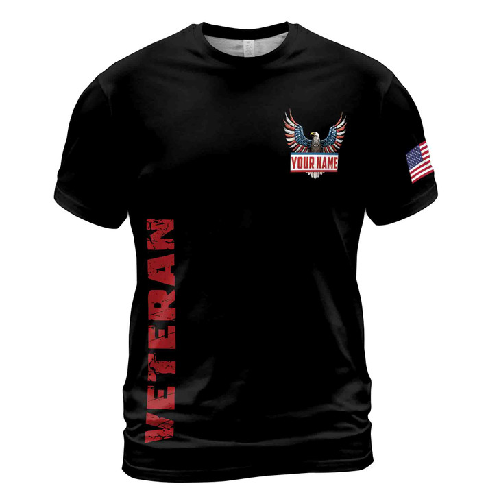 In God We Trust Faith & Freedom American Eagle Veteran 3D T-Shirt S-5XL