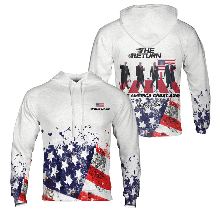 Custom Name The Return TRUMP Make America Great Again Hoodie S-5XL