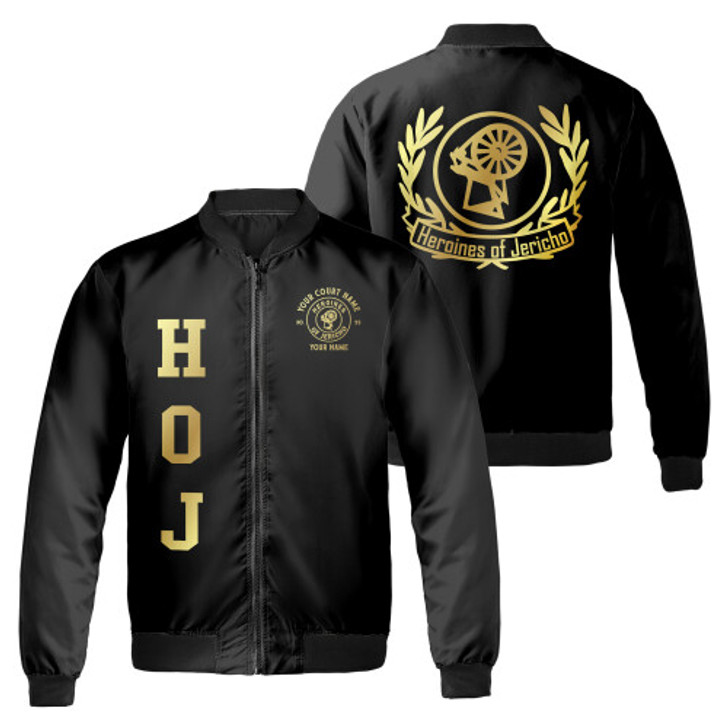 Customized Heroines of Jericho Golden HOJ Pattern Bomber Jacket S-5XL