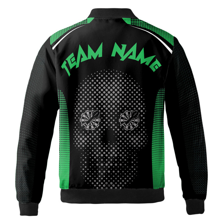 Customized Skull Love Darts Dartboard Eyes Bomber Jacket S-5XL