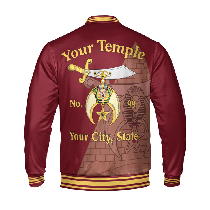 Custom Name Temple Shriners Noble Ancient Varsity Jacket S-5XL