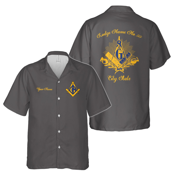 Customized Master Mason Freemason Masonry Hawaiian Shirt S-5XL