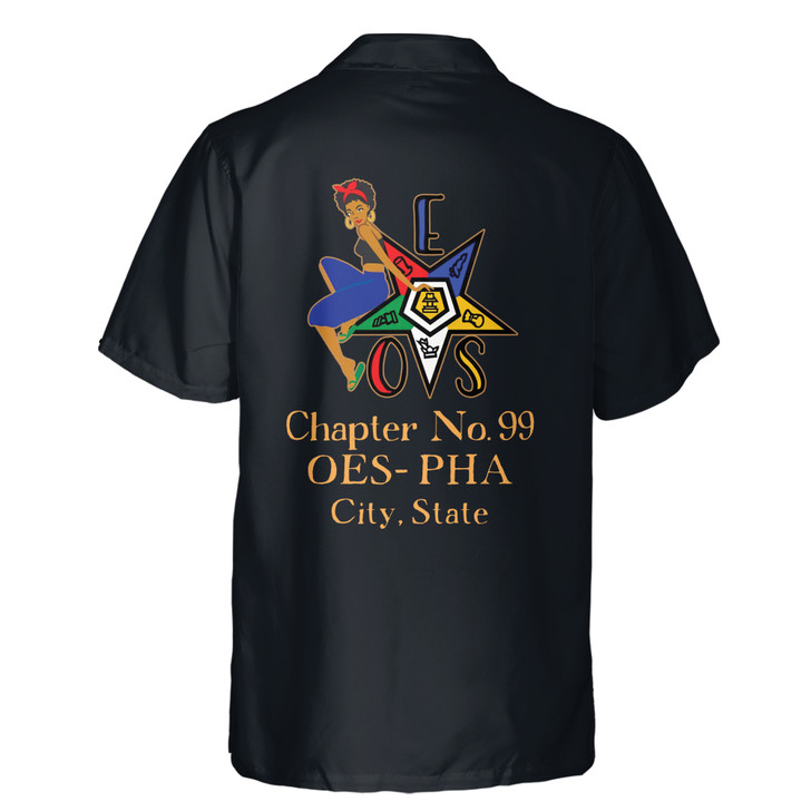 Custom Your Chapter OES Order of The Eastern Star Sistar Hawaiian Shirt S-5XL