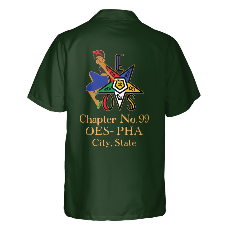 Custom Your Chapter OES Order of The Eastern Star Sistar Hawaiian Shirt S-5XL