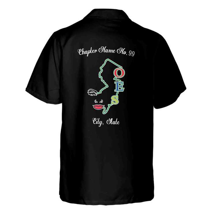Customized OES Order of the Eastern Star With State Map Line Hawaiian Shirt S-5XL