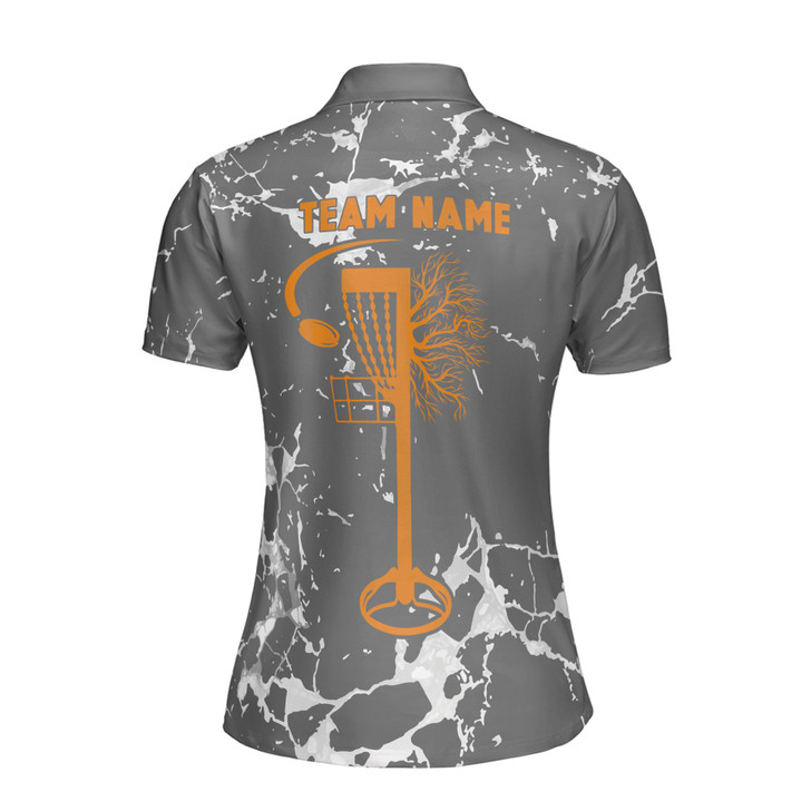 Custom Team Name Disc Golf Paint Splashes White Gray Women's Polo Shirt S-5XL