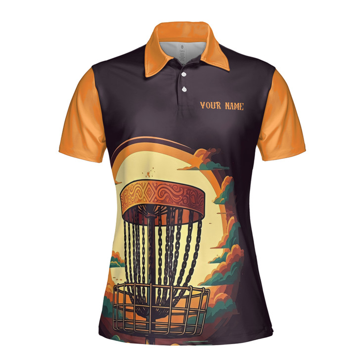 Custom Name Disc Golf Team Name Ancient Pattern Women's Polo Shirt S-5XL