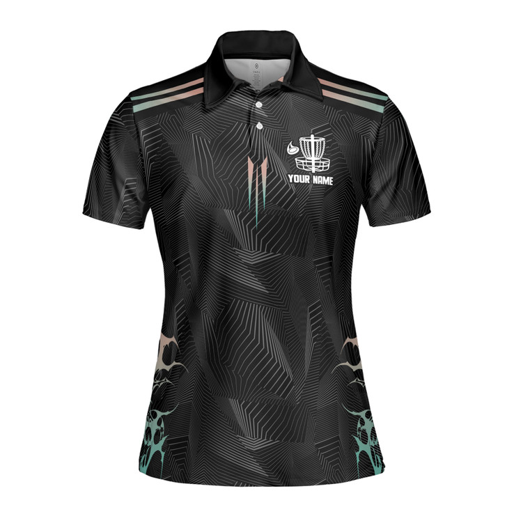 Custom Team Name Disc Golf Rather Be Disc Golfing Black Women's Polo Shirt S-5XL