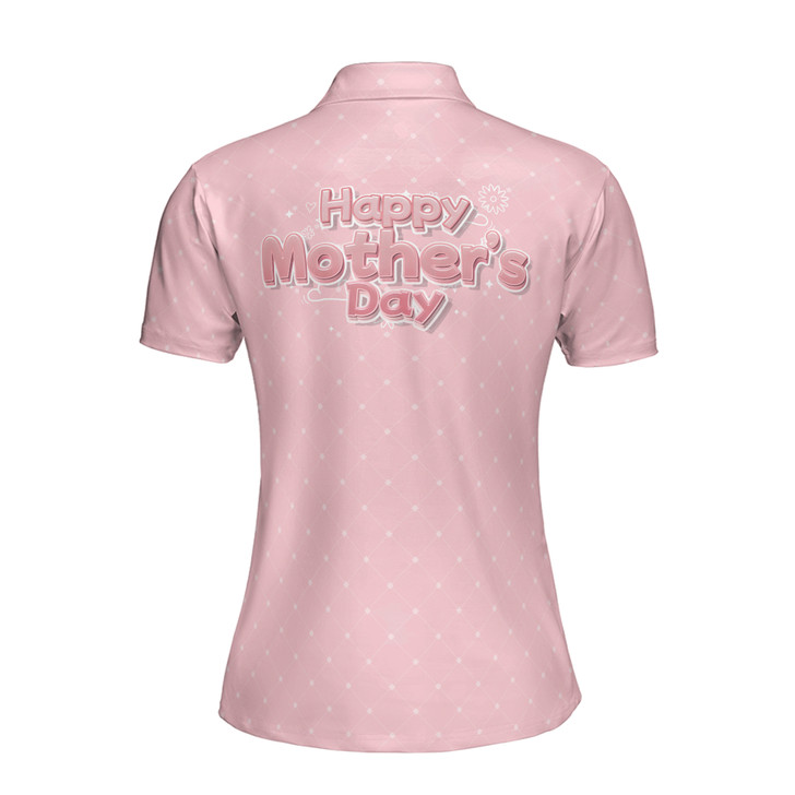 Custom Name Mom Cute Icons Design Pink Women's Polo Shirt S-5XL