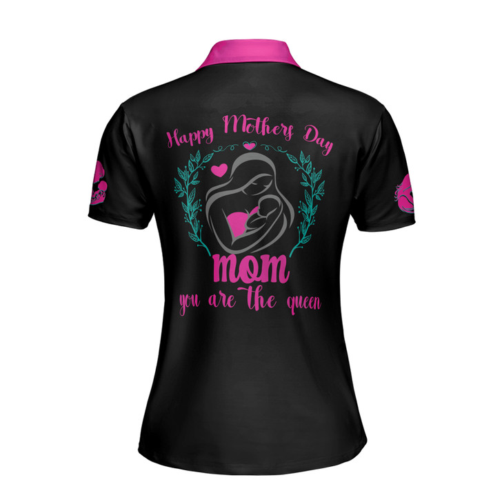 Custom Name Mom You Are The Queen Black Pink Women's Polo Shirt S-5XL, For Mom