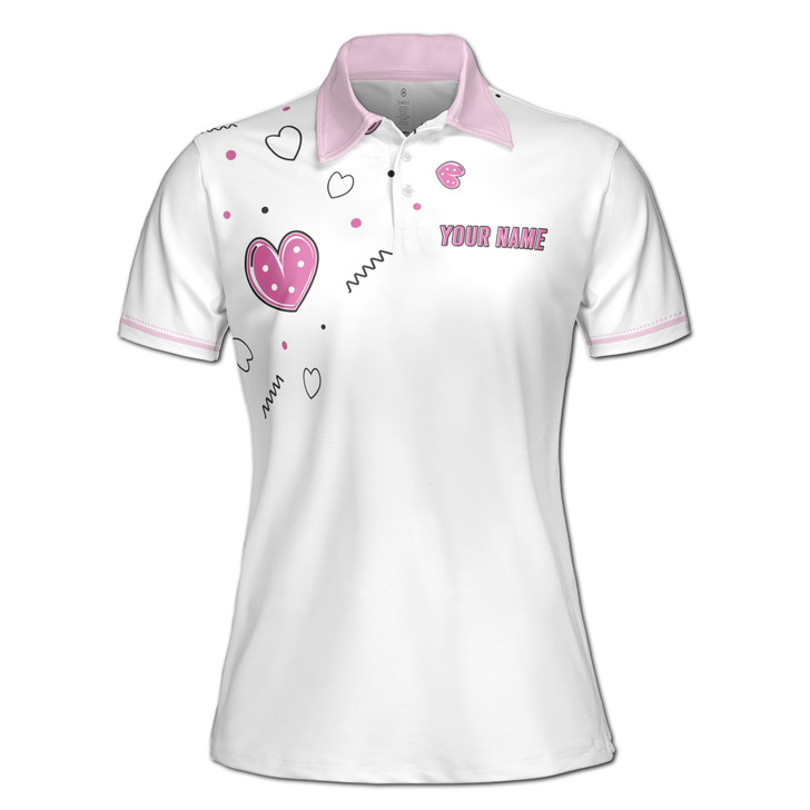 Custom Name Mom Hearts World's Best Mom White Women's Polo Shirt S-5XL, For Mom