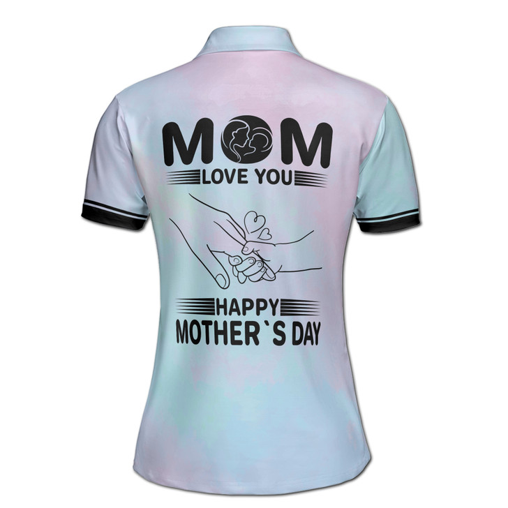 Custom Name Mom Child Love You Blue Pink Women's Polo Shirt S-5XL, For Mom