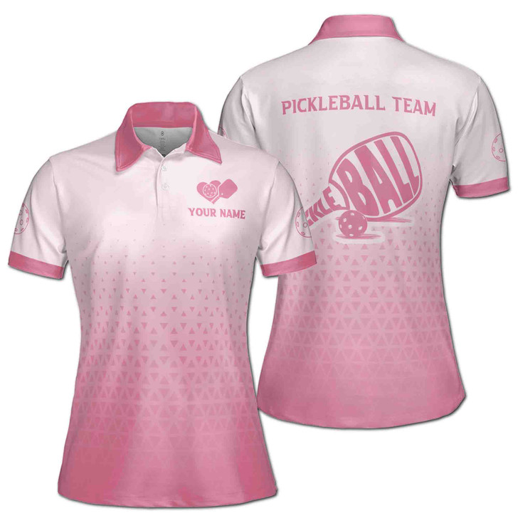 Custom Team Name Pickleball Light Pink Women's Polo Shirt S-5XL, For Friend
