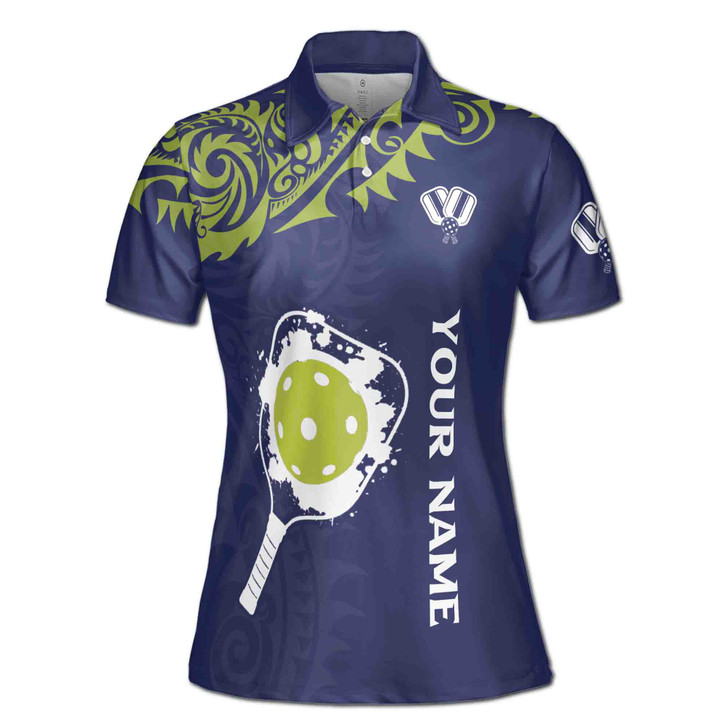 Custom Team Name Pickleball Tattoo Blue Women's Polo Shirt S-5XL, For Friend