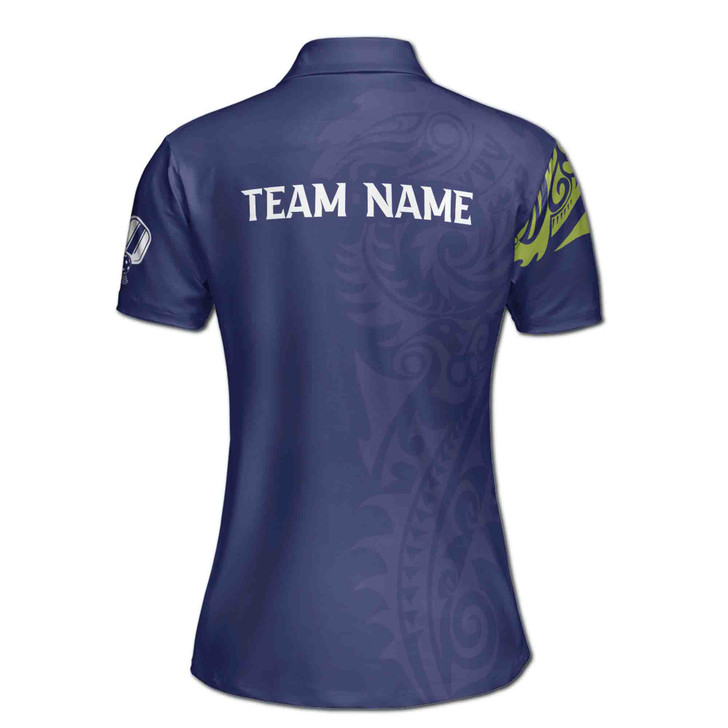 Custom Team Name Pickleball Tattoo Blue Women's Polo Shirt S-5XL, For Friend