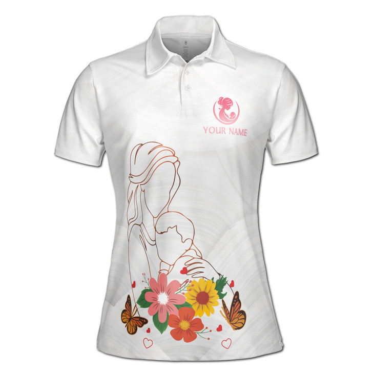 Custom Name Mom Quote I Love You More Every Day White Women's Polo Shirt S-5XL