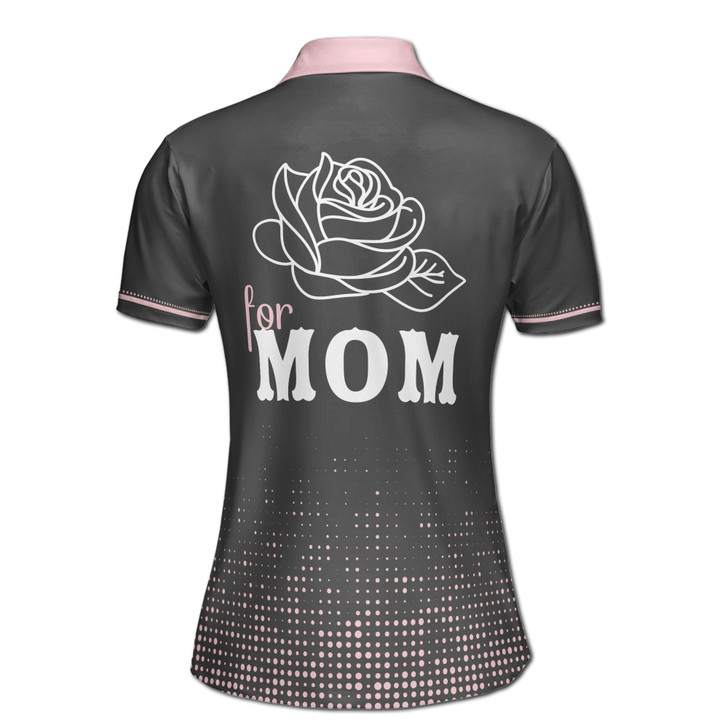 Custom Name Mom Best Mother In The World Black Pink Women's Polo Shirt S-5XL