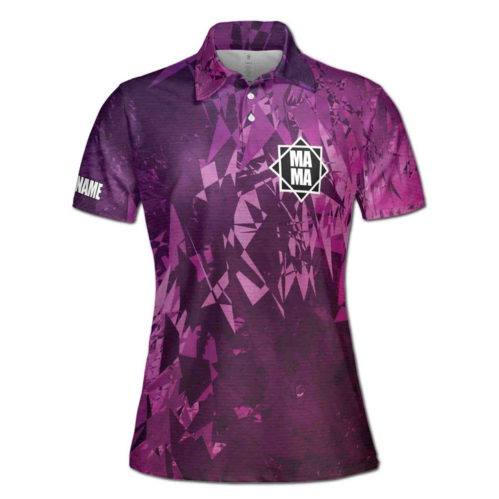 Custom Name Mama Abstract Purple Women's Polo Shirt S-5XL