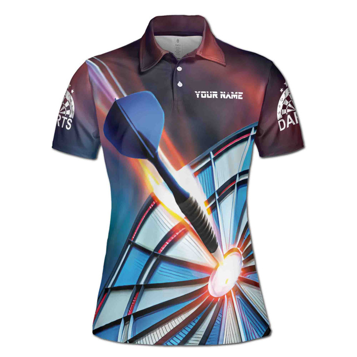 Custom Team Name Darts Throw Blue Shade Women's Polo Shirt S-5X