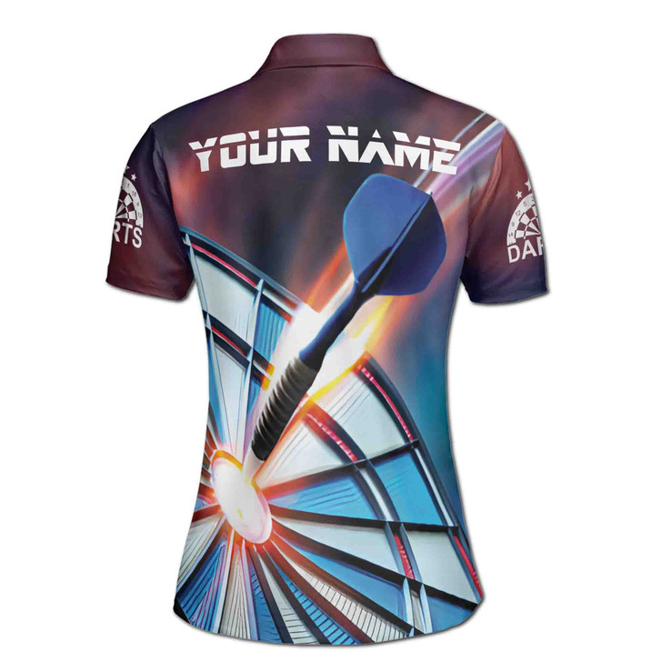 Custom Team Name Darts Throw Blue Shade Women's Polo Shirt S-5X