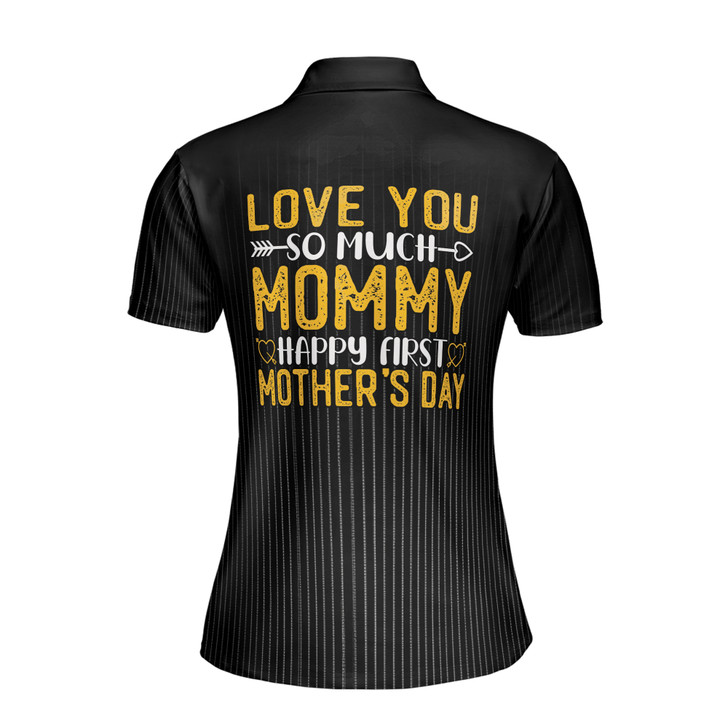 Custom Name Mom Love You So Much Black Women's Polo Shirt S-5XL