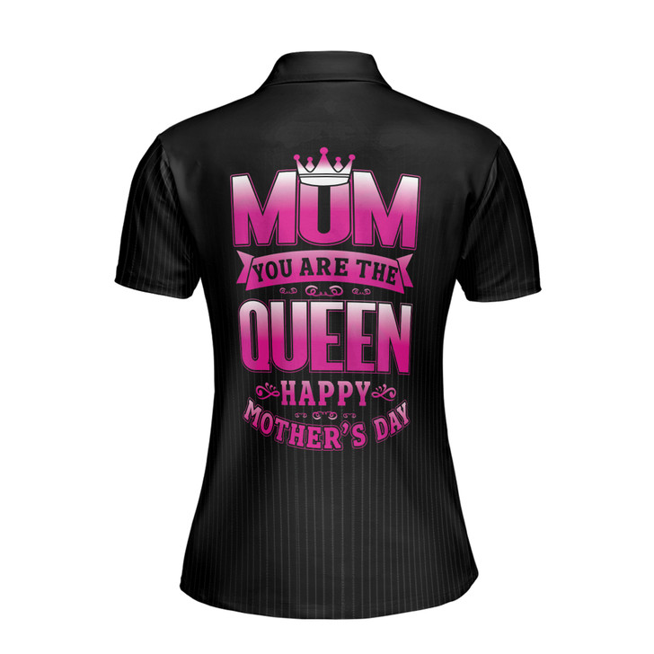 Custom Name Mom Baby Crown You Are The Queen Black Women's Polo Shirt S-5XL